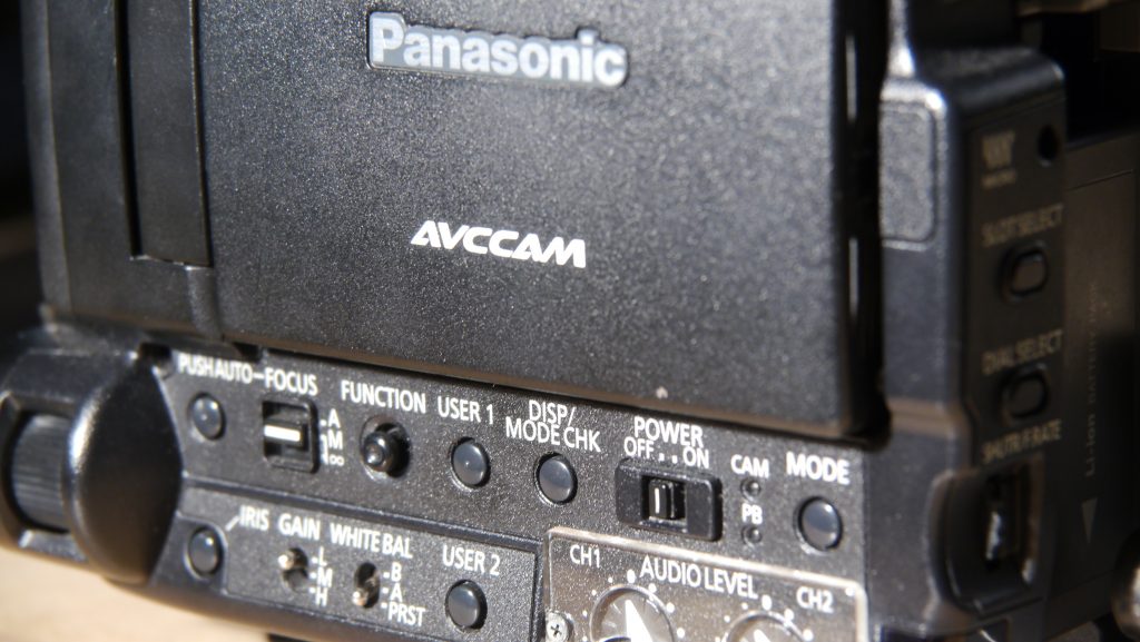 The side control panel of the Panasonic AG AF 100
