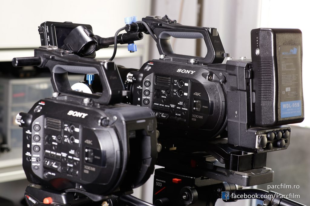 Sony FS7 with / without the extension unit and V-mount battery