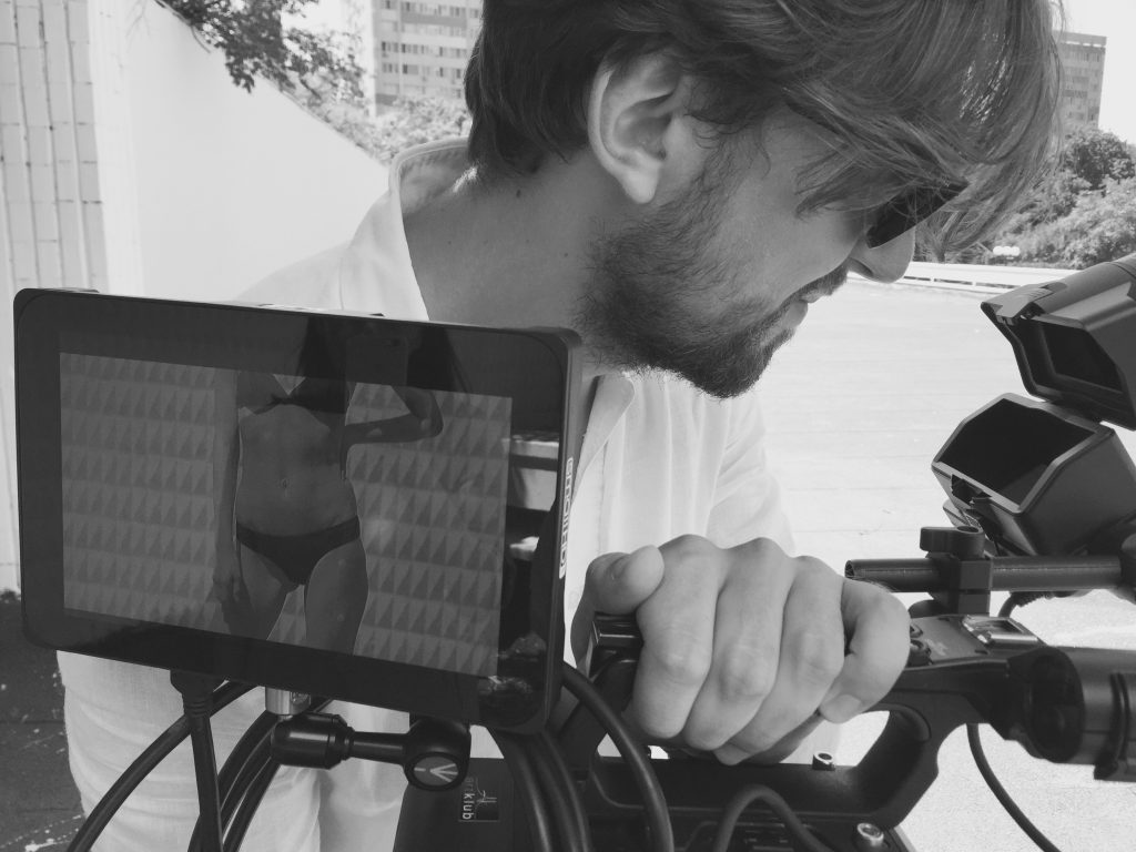 Andrei Oana holding tight to the Sony FS7 camera