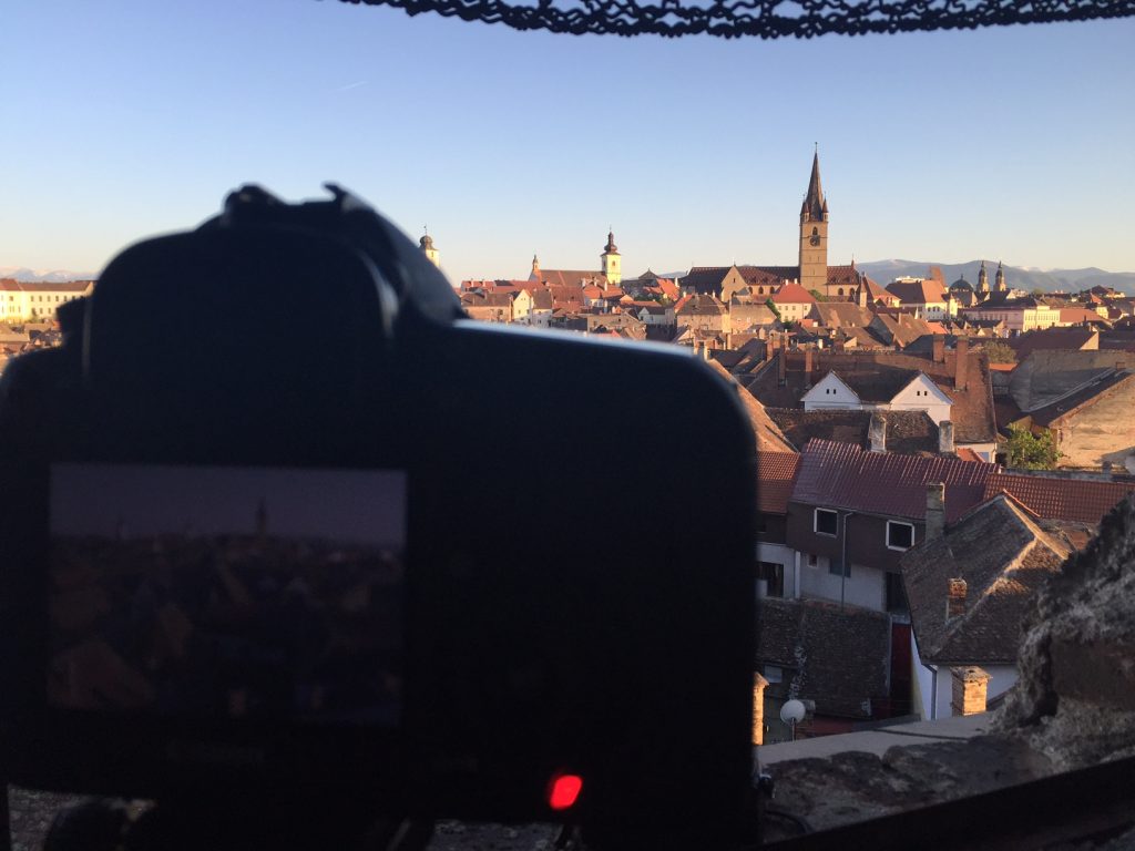 Sibiu, a view over the old town.